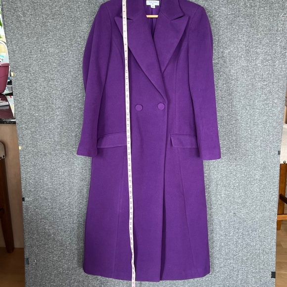 Sergio Hudson x Target Full-Length Notch Lapel Coat Sz S Purple Office Preppy - Picture 11 of 15